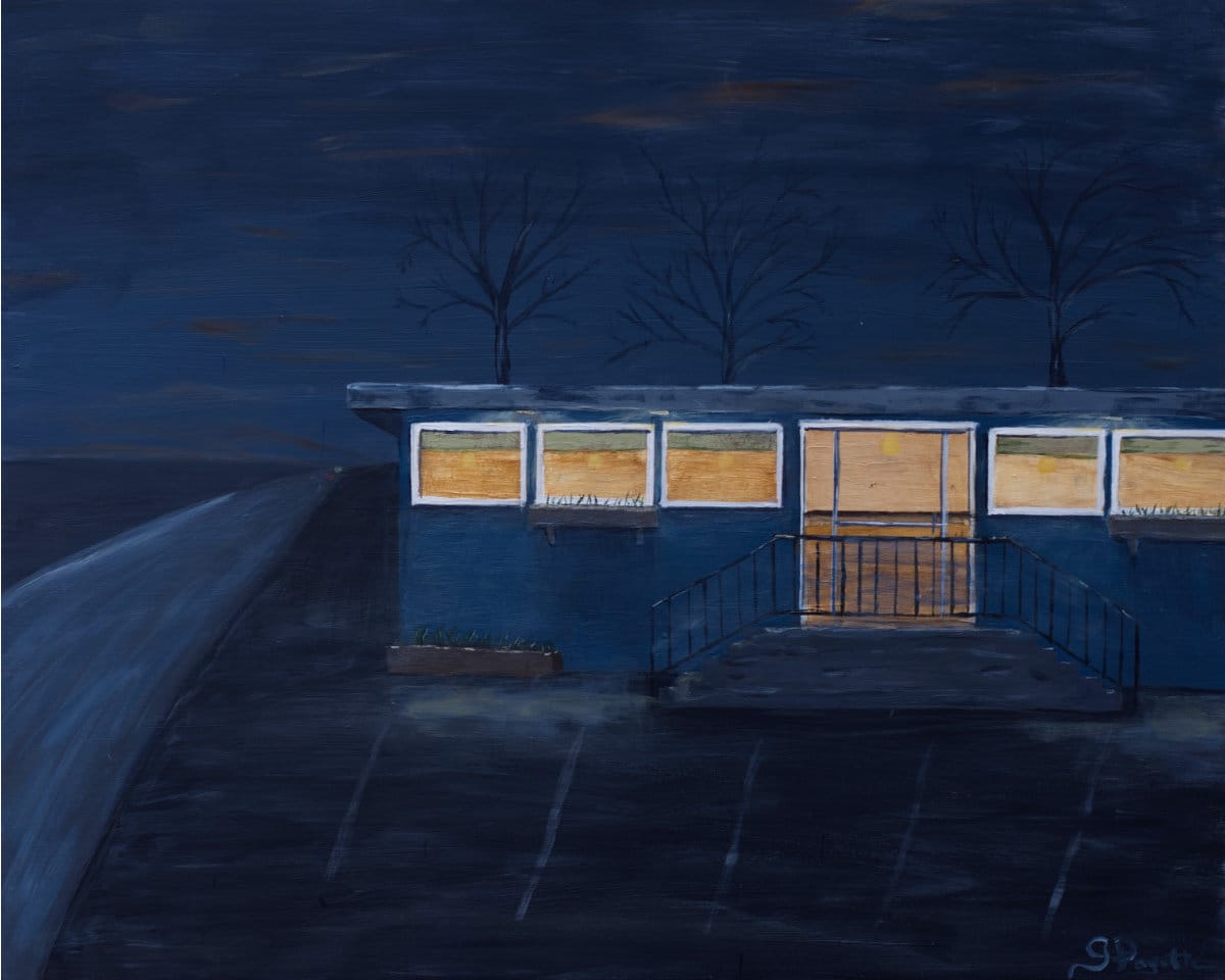 The Diner Painting at Night