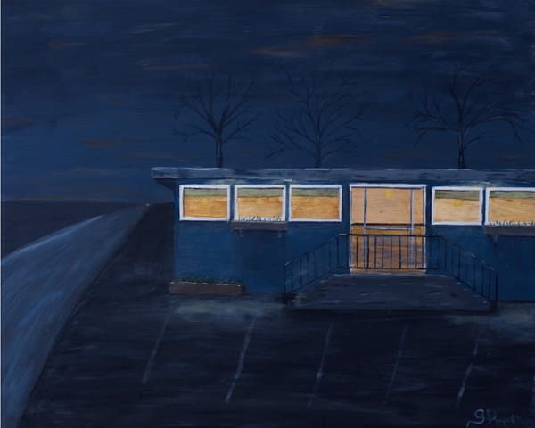 The Diner Painting at Night